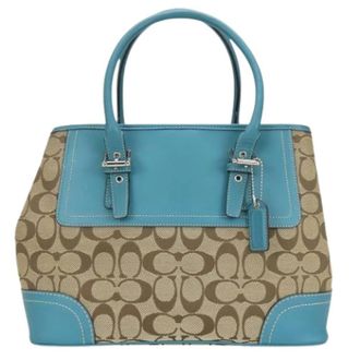 Coach Pre-owned Handbags, female, Multicolor, Size: ONE SIZE Pre-owned Signature Line Canvas Handbag