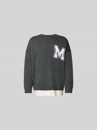 Maison Margiela Oversized Pullover aus Woll-Mix in Dunkelgrau Melange, Gr&ouml;&szlig;e XL