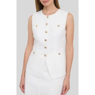 ZOE AND CLAIRE Button Up Vest in Ivory at Nordstrom, Size X-Small