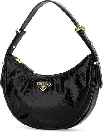 Prada Womens Black Naplak Arqu&atilde;&uml; Handbag Nero Borse A Mano Bag