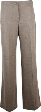 Seventy Wijde Broek - Dames - Wijde Broeken - Bruin - S - Wol - Broeken