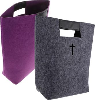 Cabilock 2Pcs Large Capacity Felt Tote Bag for Women Bible Carrier Handbag with Handle Multipurpose Grocery and Storage Organizer Felt Material for School Offi