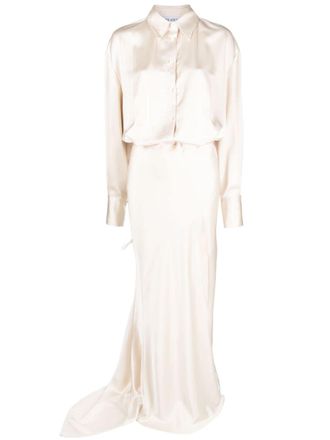 The Attico Satijnen avondjurk - Beige