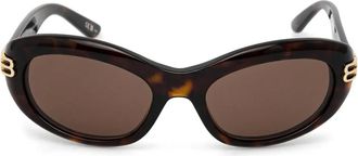 Balenciaga Occhiali da sole ovali - Marrone