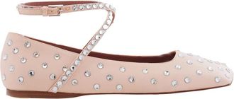 Amina Muaddi Ane Crystal Embellished Ballerina Flats, Brand Size 38 ( US Size 8 )