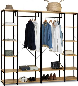 IDMarket Armadio Modulare Doppio Ripiano L. 180 Cm Detroit Design Industriale