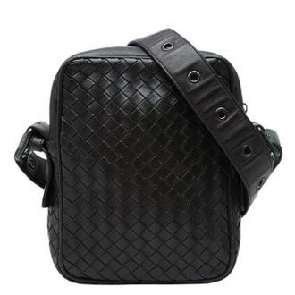 Bottega Veneta Vintage, unisex, Zwart, ONE Size, Leer, Pre-owned Intrecciato Leren Schoudertas