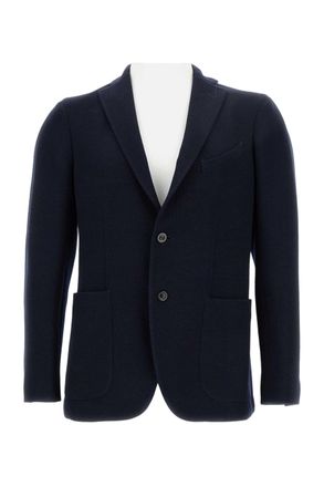 Boglioli Blue Classic Single-Breasted Tailored Wool Jacket
