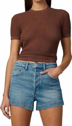 Joe's The Crochet Baby Tee In Chocolate