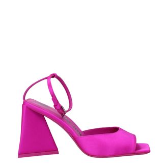 The Attico Pink Satin Stiletto Heel Womens Sandals