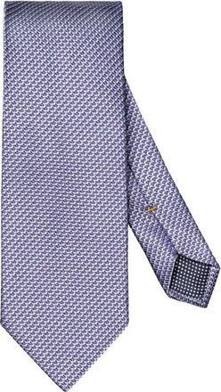 Eton Purple Micro Geometric Silk & Cotton Mogador Tie in Medium Purple at Nordstrom