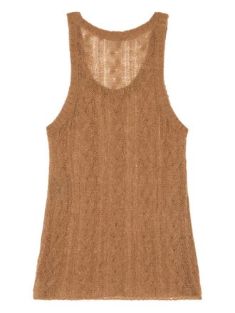 Alanui Desert Drift cable-knit tank top - Brown