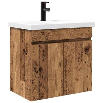 vidaXL M&oacute;dulo De Ba&ntilde;o Con Grifer&iacute;a Madera Envejecida 61 X 40 X 74,5 Cm Vidaxl