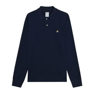 Brooks Brothers Supima Katoen Piqu&eacute; Polo met Logo - Heren - Tops - Blauw - Maat: M Katoen
