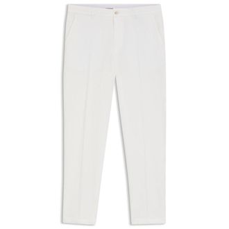 BOSS Tapered-fit trousers in stretch-cotton seersucker