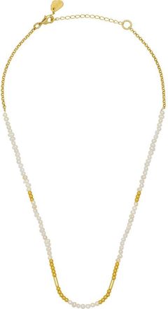 Estella Bartlett Faux Pearl Beaded Necklace in Gold at Nordstrom