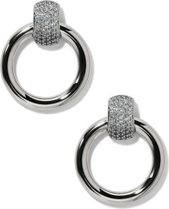 Nadri Gemini Door Knocker Hoop Earrings in Rhodium at Nordstrom