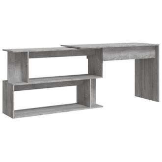 vidaXL Vidaxl - Escritorio Esquina Madera Contrachapada Gris Sonoma 200x50x76cm