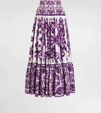 Dolce & Gabbana Majolica-print Long Skirt - Woman Skirts Multicolor 36