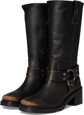 Frye Kate Harness Womens Boots Distressed Black : 9.5 B - Medium, Leather