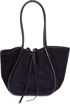 Proenza Schouler Large Ruched Suede Tote in Deep Navy at Nordstrom