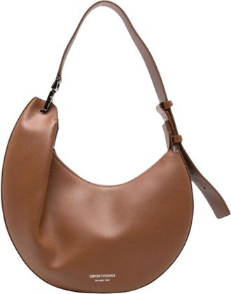 Emporio Armani Tassen, Dames, Bruin, ONE Size, Leer, 1981 Leren Schoudertas