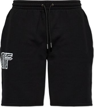 Off-white Sweatshorts met opgedrukte logo - Heren - Korte Broeken - Zwart - L - Katoen - Korte Broeken