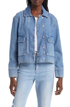 Rails Bianca Embellished Button Denim Jacket in Original Blue at Nordstrom, Size Small