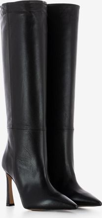 Stimm Stivali in pelle con tacco nero