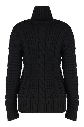 Moncler Womens Turtleneck Sweater Virgin Wool Black