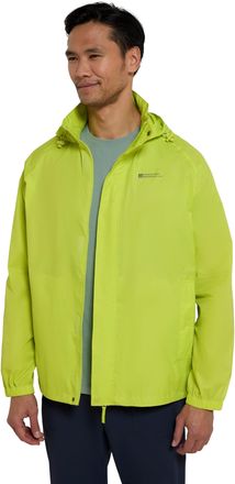 Mountain Warehouse Pakka Mens Waterproof Packable Jacket - IsoDry, Lightweight & Breathable Raincoat with Taped Seams & Packaway Bag - For Spring Summer & Travel Lime XX