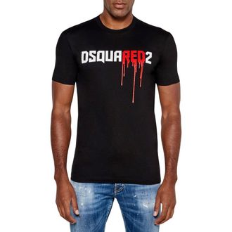 Dsquared2 DSquared2 Rood Logo Heren T-shirt (Zwart)