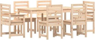 vidaXL Vidaxl - Juego De Comedor De Jard&iacute;n 7 Piezas Madera Maciza De Pino