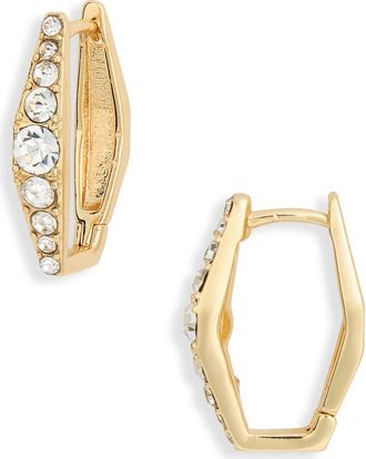 Nordstrom Rack Cubic Zirconia Tapered Huggie Earrings in Clear- Gold at Nordstrom Rack