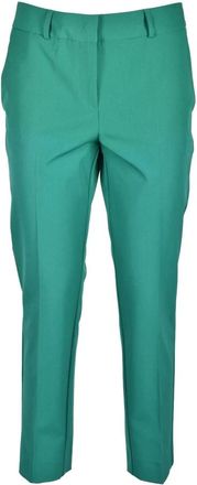 Simona Corsellini Elegante Getailleerde Broek - Dames - Slim Fit Broeken - Groen - XS - Leer - Broeken