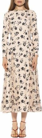 Alexia Admor Elodie Floral Long Sleeve Maxi Dress in Ivory Watercolor at Nordstrom Rack, Size 12