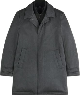 Fay Single-Breasted Coat - Heren - Mantel - Grijs - L - Jassen
