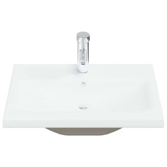 Berkfield Home Elegant Built-in Basin with Faucet 61x39x18 cm Ceramic White | Size: 61 x 39 x 18 cm