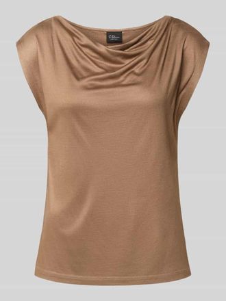 s.Oliver Black Label Regular Fit Top aus reiner Viskose in Mittelbraun, Gr&ouml;&szlig;e 34