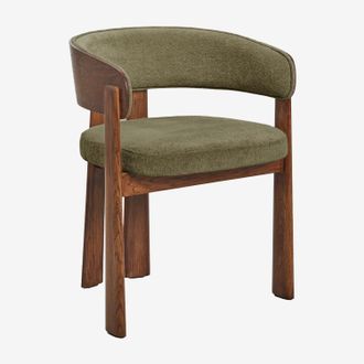 Sklum Pack De 4 Sillas De Comedor Con Reposabrazos Tapizadas Y En Madera De Roble Olea Sklum