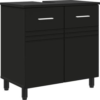 vidaXL Unidad De Tocador De Ba&ntilde;o Negro 60 X 35 X 60 Cm Vidaxl