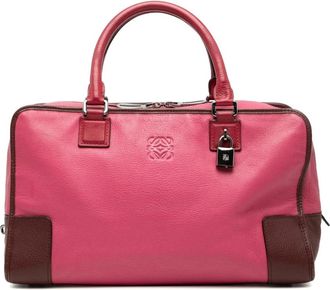 Loewe Pre-owned Handbags, female, Pink, Size: ONE SIZE Pre-owned Vintage Leather Top Handle Bag