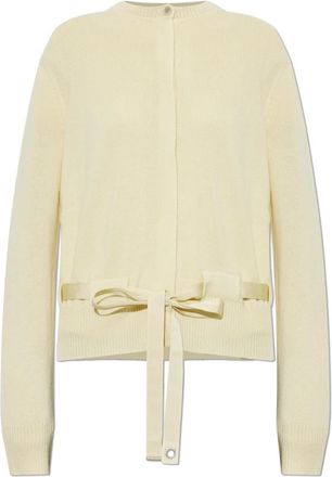 Ferragamo Cashmere Cardigan Met Riem - Dames - Cashmere truien - Geel - M - Kasjmier - Truien & Vesten