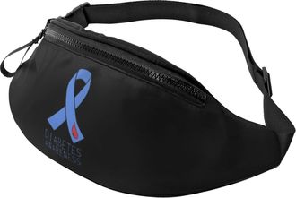 Generic Diabetes Awareness Belt Bag Bum Bags Adjustable Crossbody For Camping Outdoors Gym 14X35Cm