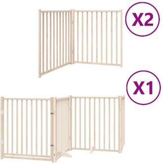 vidaXL Puerta Para Perros Plegable 8 Paneles Madera De &Aacute;lamo 640 Cm Vidaxl