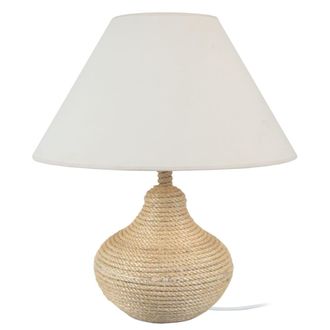 Tosel L&aacute;mpara de mesa 40cm cuerdas crudo