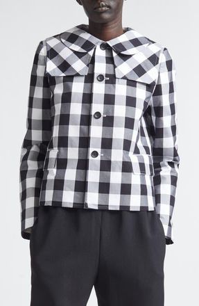 Comme Des Gar&ccedil;ons Big Gingham Cotton Jacket in Black at Nordstrom, Size X-Small