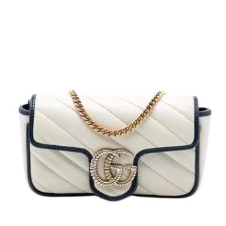 Gucci Pre-owned Cross Body Bags, female, White, Size: ONE SIZE Pre-owned Leather Crossbody Bag