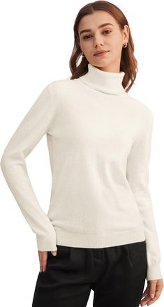 LilySilk Pure Cashmere Turtleneck Sweater For Women