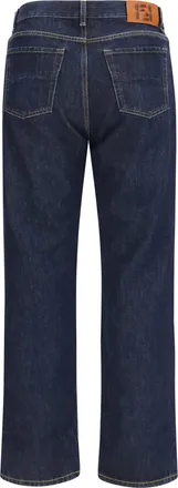 Fendi Mens Straight-Leg Jeans Blu Cotton